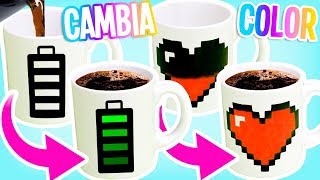 Como hacer y decorar TAZAS MAGICAS QUE CAMBIAN DE COLOR caseras Manualidades faciles paso a paso [upl. by Halimak]