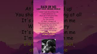 Lady Gaga Ariana Grande  Rain On Me Lyrics shorts [upl. by Nauqad]