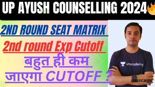 UP AYUSH COUNSELLING 2024  2ND ROUND SEAT MATRIX amp Expected CutOff [upl. by Neltiac]