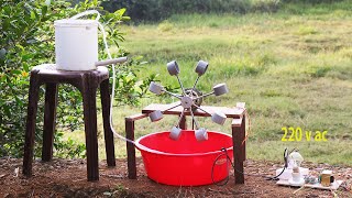 generate electricity from table fan motor  hydro power generator homemade [upl. by Rori866]