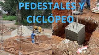 Pedestales y Excavación para CICLÓPEO CIMENTACIÓN Avance de obra [upl. by Akere]