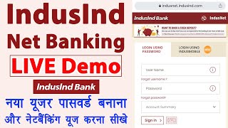 indusind bank net banking login new user  indusind net banking new registration  LIVE Demo [upl. by Cruickshank]