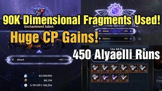 Black Desert Mobile 450 Alyaelli Runs amp Enchanting Gear With 90K Dimensional Fragments  Crazy CP [upl. by Gerge716]