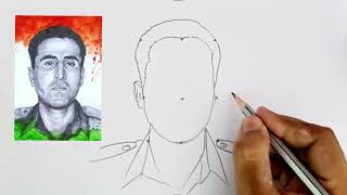 How to draw Vikram Batra Drawing  Kargil vijay diwas drawing [upl. by Ahsieit]