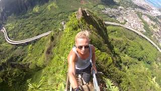 Stairway to Heaven Haiku Stairs  Oahu GoPromov [upl. by Ahsikym]