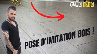 POSE DE CARRELAGE IMITATION BOIS IMITATION PARQUET AU SOL [upl. by Iadam]