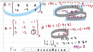 Matrices Linear Algebra  Rank of a Matrix  Minor Method  Part7 [upl. by Amoihc96]