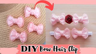 DIY Hair Bows out of Ribbon Wide 25cm  How to Make Cute Bow Hair Clip with Grosgrain Ribbon [upl. by Nitaf773]