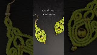 Micro Macramé Boucles doreilles  Earrings lahmanecreations [upl. by Yatnahc]