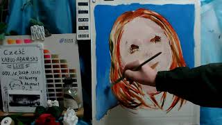 Oil painting portrait day 1 op13711 LIVE quotContemporary artquot [upl. by Aihsoek]