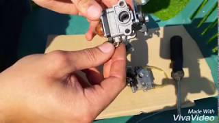 Construction and adjustment of the brush cutter carburetor [upl. by Aihsekin]