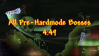 WR Terraria all preHardmode Bosses in 449 Seeded Glitched [upl. by Aihtnis]