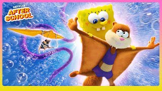 7 Minutes of Sandy Saving the Day 🏄‍♀️ Saving Bikini Bottom The Sandy Cheeks Movie  Netflix [upl. by Teahan]