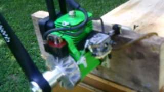 HOMELITE 25CC RC GREEN MACHINE GAS ENGINE RUNNING [upl. by Nedearb]