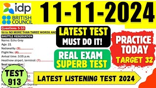 IELTS Listening Practice Test 2024 with Answers  11112024  Test No  913 [upl. by Anay673]