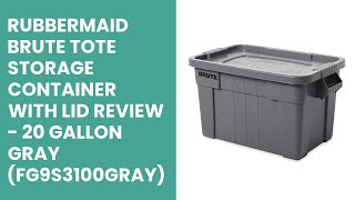 Rubbermaid Brute Tote Storage Container With Lid Review  20 Gallon Gray FG9S3100GRAY [upl. by Onibag447]