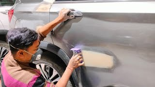 full car Denting and painting process  Dekhainge 2k putty sanding porcess ft [upl. by Enyaw]