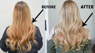 How to Neutralize Brassy Hair to a Gorgeous Blonde [upl. by Irrok]