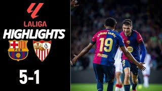 Barcelona vs Sevilla 51 Highlights La Liga 2024 barca sevilla [upl. by Najar]