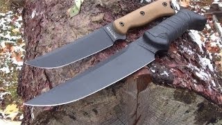 Slicing Practice With KaBar Becker BK5 and BK15 [upl. by Evania430]