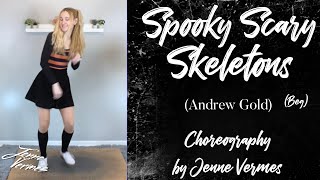 SPOOKY SCARY SKELETONS  HALLOWEEN TAP DANCE COVER Beginner Version  Choreography by Jenne Vermes [upl. by Lesoj]