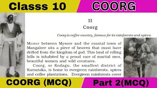 Coorg MCQs for HSLC 2025 Assamese explanation  English Textbook  First Flight [upl. by Hillhouse497]