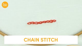 Chain Stitch  Embroidery Stitches [upl. by Aiynat]