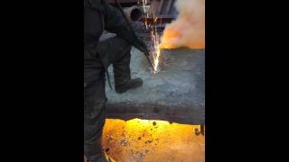 Thermal oxygen lance cutting in Bergen [upl. by Aseretairam209]