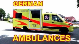 German AMBULANCES Responding w Lights amp Sirens [upl. by Niai51]