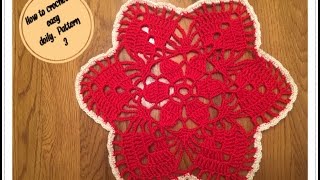 How to crochet easy doily Pattern 3 [upl. by Neirrad]