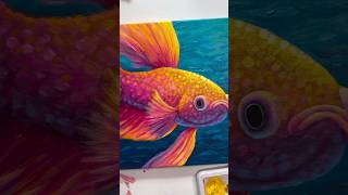 Paint a colourful rainbow fish in acrylic paints in my new art tutorial 🎨 animalart howtopaint [upl. by Acimehs221]