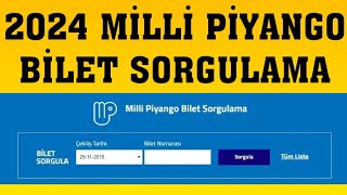 2024 MİLLİ PİYANGO BİLET SORGULAMA [upl. by Maxfield]