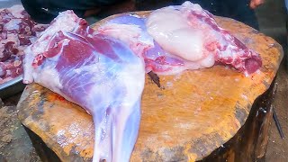 Life Goat Mutton Skills In Bangladesh Mutton Shop  Mutton Cutting Skills [upl. by Giddings158]