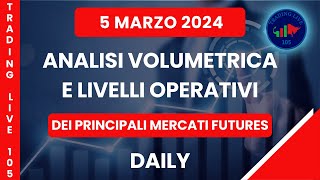 ANALISI SCENARI e LIVELLI Operativi 5 Marzo 2024 dei principali derivati Futures [upl. by Eelarbed]