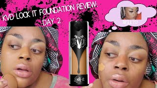 KVD BEAUTY LOCK IT FOUNDATION  WEAR TEST DAY 2 [upl. by Uy]