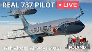 Real 737 Pilot LIVE  47th Alpaca Airways MOGF to Warsaw  ZIBO MOD Simbrief Integration [upl. by Donelson802]