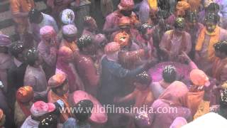 See how they celebrate holi at Barsana [upl. by Sky]