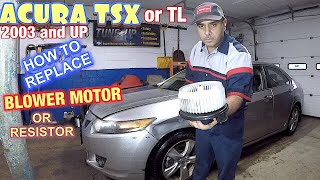 How to replace Blower Motor or Resistor on Acura TSX TL 2003 to 2012 and more [upl. by Annaek]