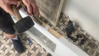 Chiseling Hinge Mortises with Cuban Style  DIY Door Frame Makeover [upl. by Etteragram]