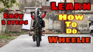 How To Learn Wheelie On Bike in 2020  Easy 3 Step Tutorial in Hindi  Wheelie On Bike in Hindi [upl. by Enitnatsnoc]