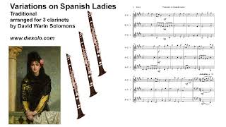 Variations on Spanish Ladies a sea shanty arranged for 3 clarinets [upl. by Repsihw391]