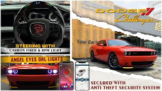 DODGE Challenger Upgraded Carbon Fiber Steering with RPM Lights Security System amp Angel Eyes DRL [upl. by Leotie204]