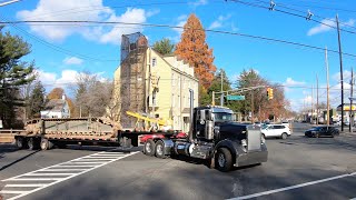 Convoy Of Kenworths Haul A Crane Through NJ [upl. by Arahsit]