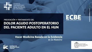 ECBE Prevención y tratamiento del dolor agudo postoperatorio del paciente adulto en el HUN [upl. by Liag]