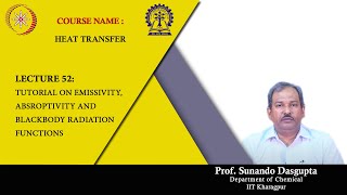 Lecture 52  Tutorial on Emissivity Absroptivity and Blackbody Radiation Functions [upl. by Rimaa]