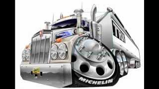 Cartoon caricature of a Kenworth truck being colored vector [upl. by Neale]