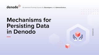 Mechanisms for Persisting Data with Denodo Course Overview [upl. by Xylia]