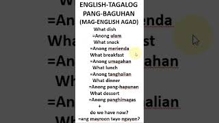 English Tagalog Lesson What dish do we have now in Tagalog Translation shorts [upl. by Marigolde356]