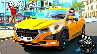 Joguei o NOVO Simulador de Taxi no VOLANTE  Taxi Life 1 [upl. by Fernandina248]