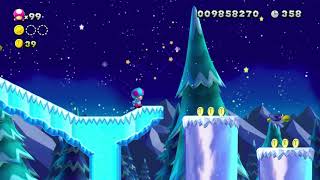 New Super Mario BrosU Deluxe Frosted Glacier2 Cooligan Fields ALL STAR COINS [upl. by Anidene]